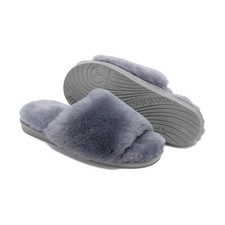 Image of Luxury Sheepskin Slide Slippers Open Toe Fur Mule UK
