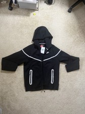 Nike Tech Fleece Windrunner FullZip Hoodie Mens Size Medium Black Reflective
