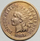 1865 (Fancy 5) INDIAN HEAD CENT COPPER PENNY COIN (XF-Extra Fine).