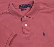 Polo Ralph Lauren Men Custom Slim Fit Iconic Mesh Polo Shirt Coral Red M Pique