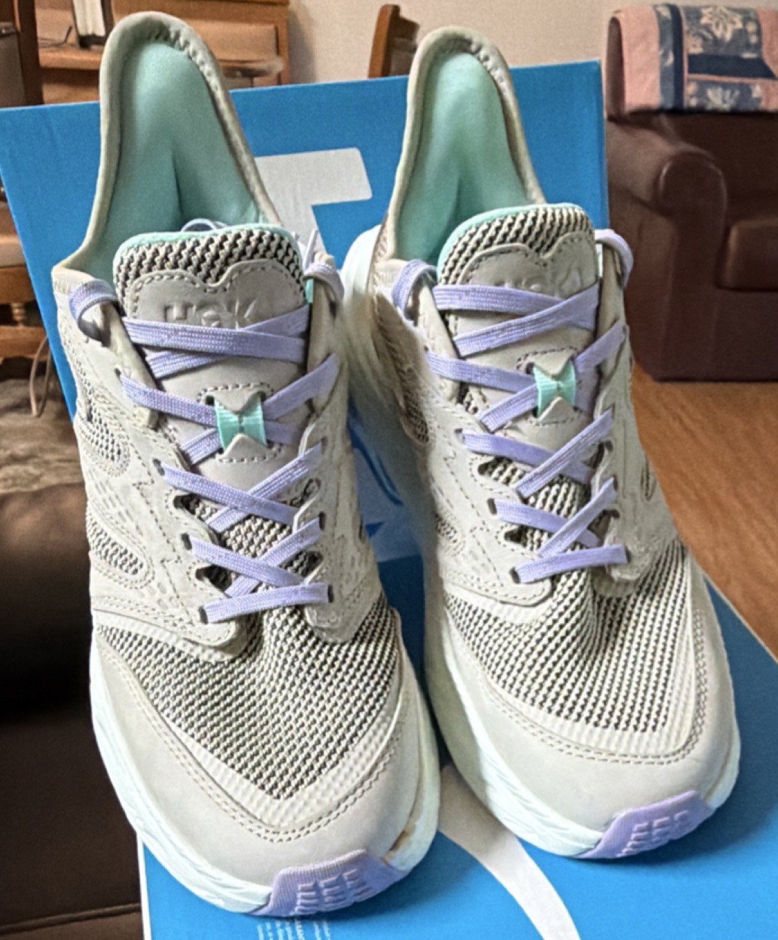 Gray Purple Mint Lightweight Lace Up