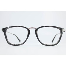 Bulova Ridgeway Grey Tortoise Square Eyeglasses Frames 51-19-140 Silver Metal