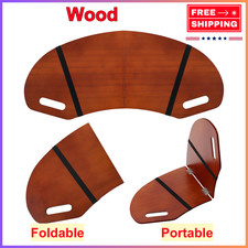 29.5" Wood Curved Lap Desk Table Tray W/ Handles Wooden Foldable Desk Curved Bed