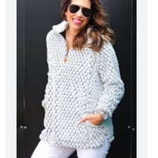 Simply Southern Fuzzy Quarter Zip Sherpa Pullover Gray Size M