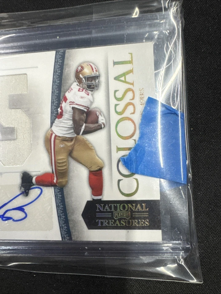2011 Vernon Davis National Treasures Colossal Auto 1/2 Patch 49ers Football - Image 3 of 4