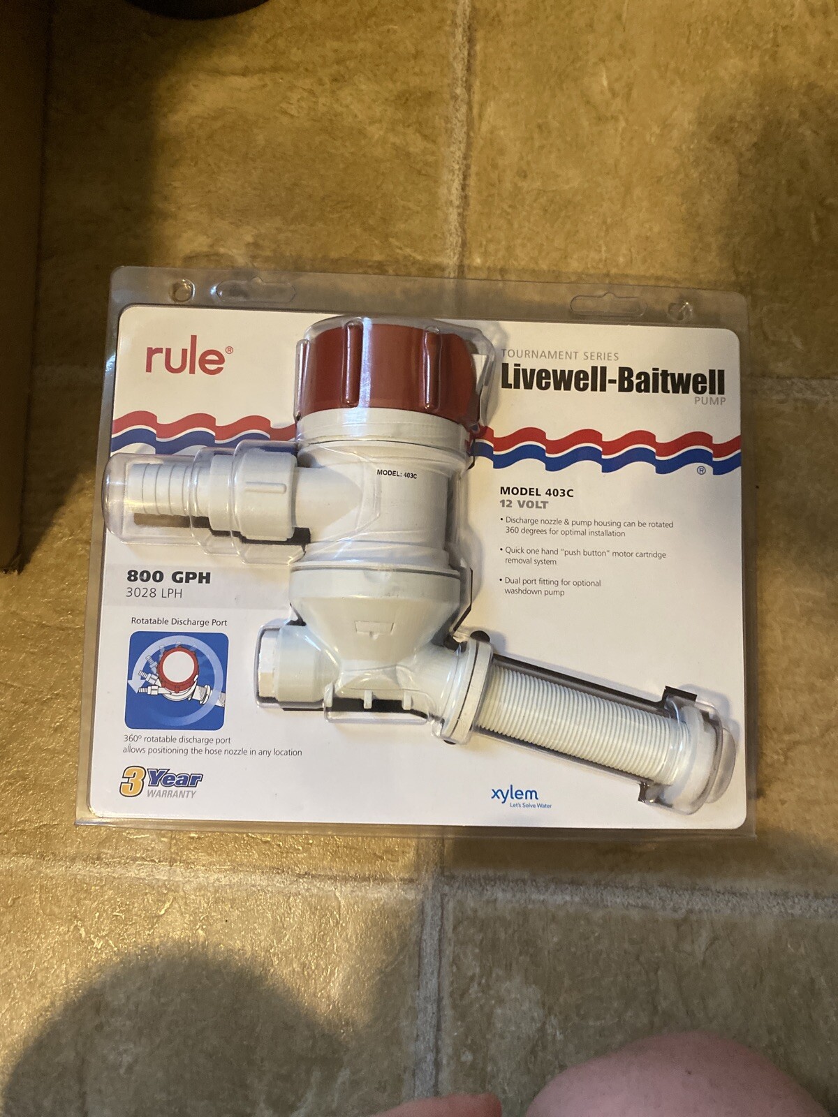 boat livewell parts on Rule 403c Tournament Series 800 Livewell Angled Th Fitting For Sale Online Ebay