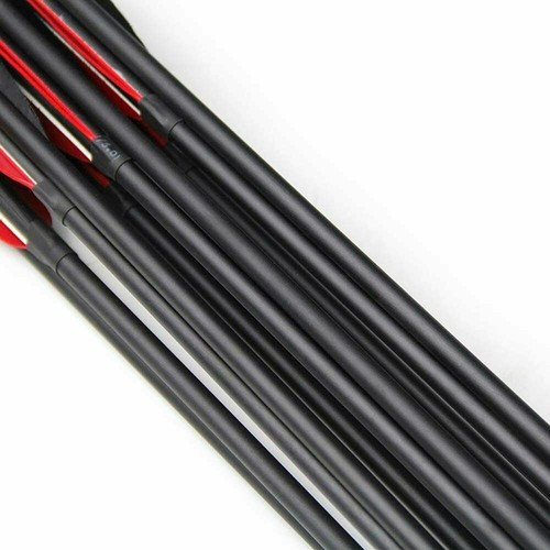 31“ 12PCS Turkey Natural Feather Arrows Hunting Target Carbon Fiber Shaft SP500 - Picture 7 of 9