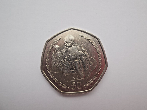 Schöne 1997 Isle Of Man "TT" (Tourist Trophy) 50p. Sehr Sammlerstück.