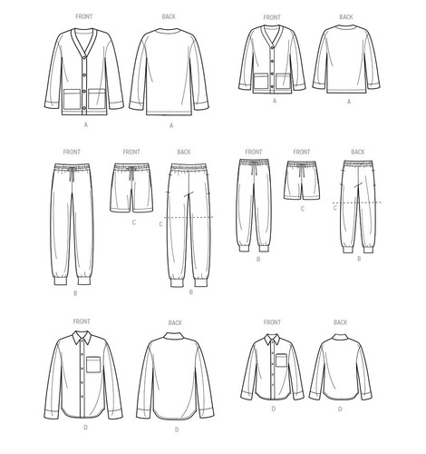 Simplicity Sewing Pattern R116700 Lounge Wear Unisex Child Adult Size XS-XL - Picture 3 of 10