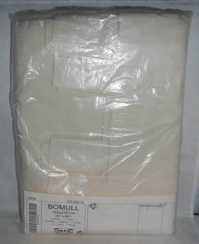 IKEA Bomull 100% Cotton Window Panel Curtain 57x89 One Panel Ivory Beige Tab Top - Picture 5 of 5