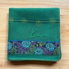 JAPAN HANDKERCHIEF VINAGE ART GREEN FLORAL MEN'S POCKET SQUARE COTTON 18" A1118