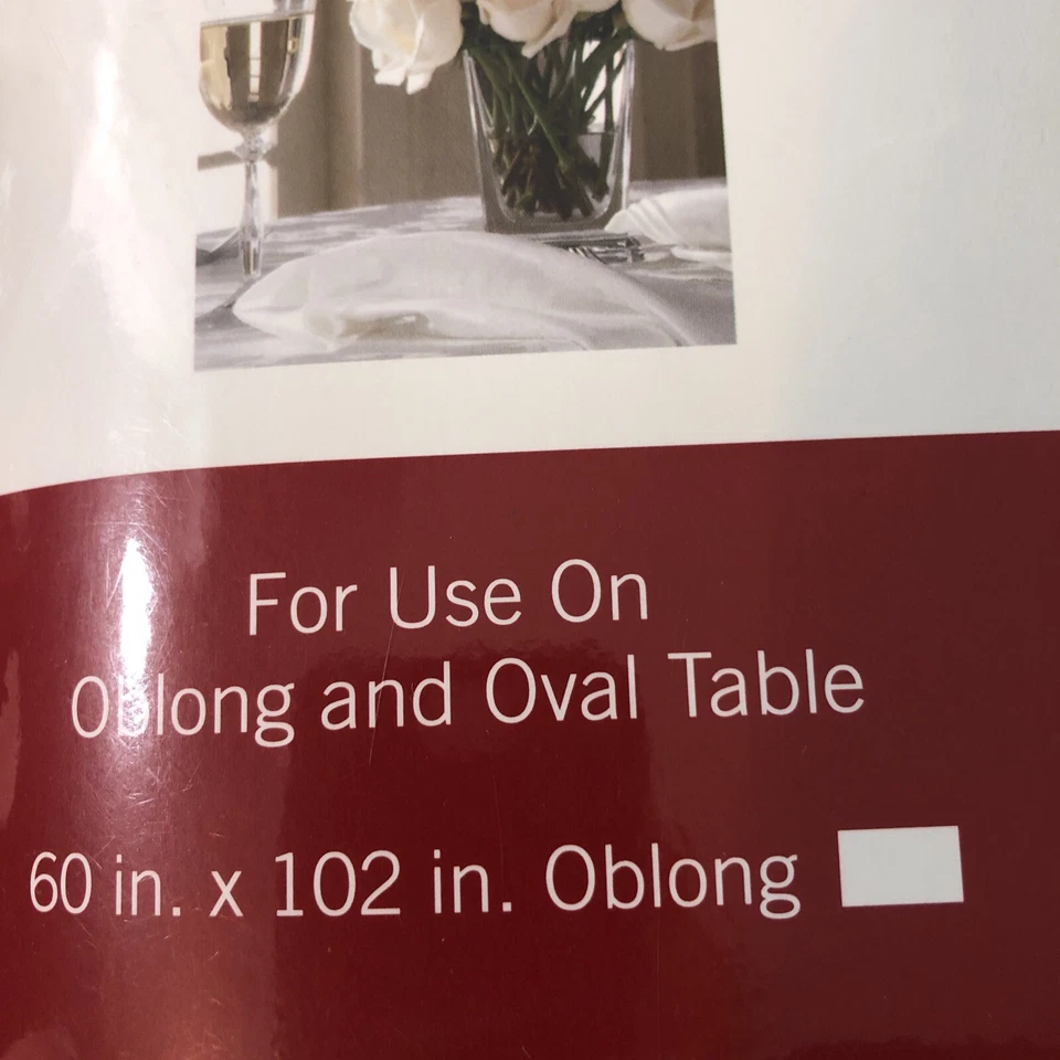 Everything Table Set White 60x102 Oblong, Vinyl Table Pad, 6 Napkins - Image 4 of 4