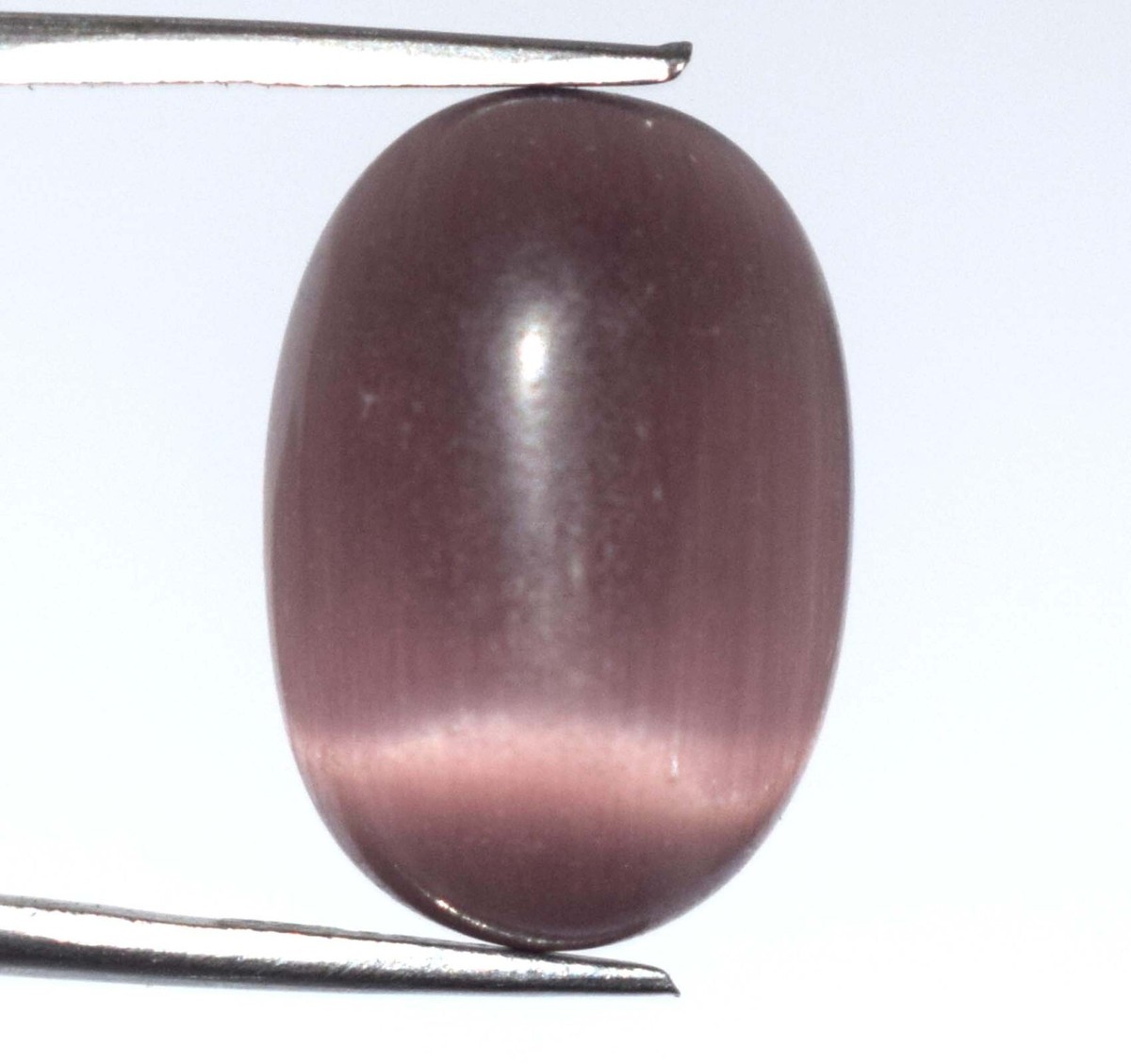 化石　C-38 Natural Oval Purple Cat's Eye Gemstone 12.95 Ct Certified B63710