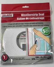 Hardware Weatherstrip Foam Self Adhesive Tape 7/20in X 17ft Door Window Drafts