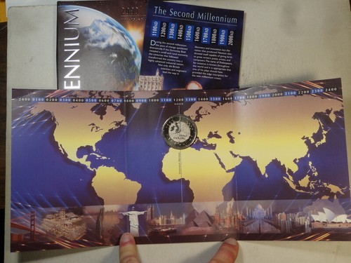 Great Britain 5 Pounds 1999, Millenium Celebration, Gem BU In Package 0413-44 - Picture 2 of 4
