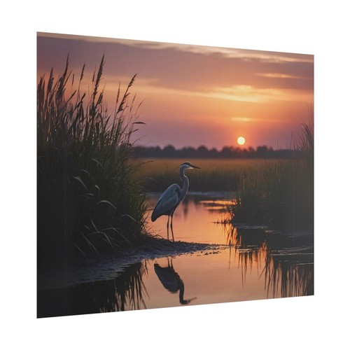 🌅 Reiher bei Sonnenuntergang Poster - Wildtiere Vogel Wandbild für Natur und Sumpf Deko - Bild 4 von 25