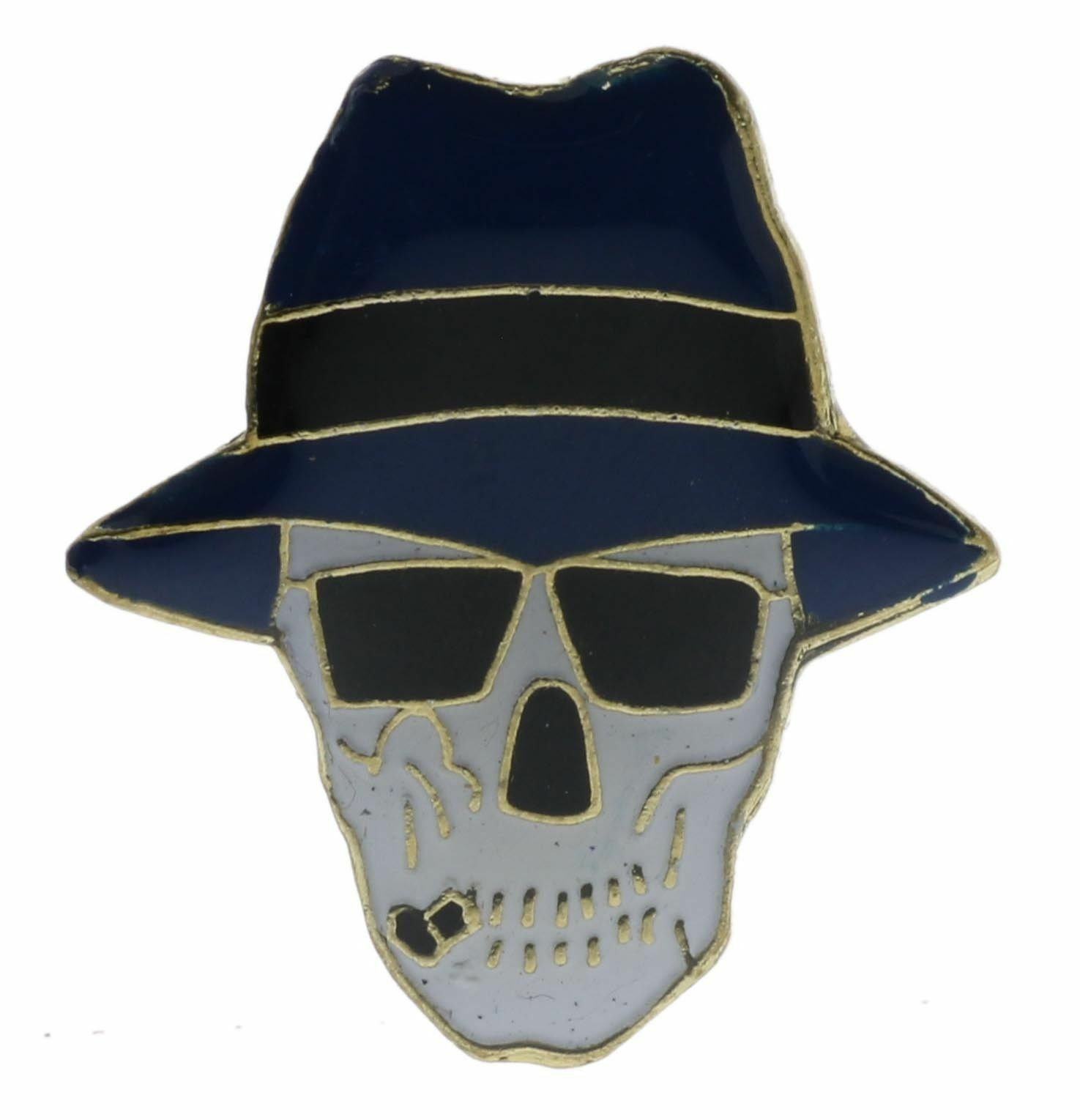 Fedora Skull Cigar Sun Glasses Hat Or Lapel Pin AK106 F1D36R-image