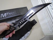 Mtech Recurve 2 Tone Fixed Blade Bowie Combat Knife Full Tang Wood MT-FIX003BK