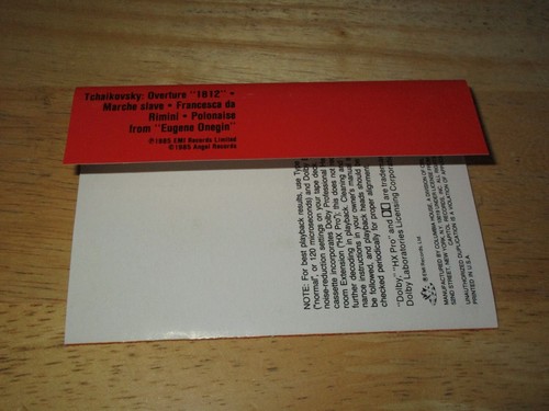 Tchaikovsky 1812 Marche Slave / Francesca Da Rimini by Seiji Ozawa Cassette 1985 - Picture 8 of 10