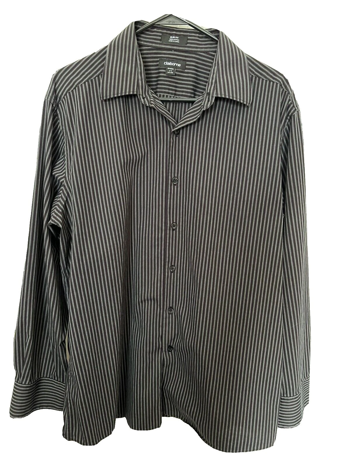 Camisas de vestir negro Claiborne para hombres