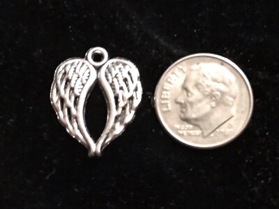 Angel Wings antique silver Charm Pendant or Necklace Charm