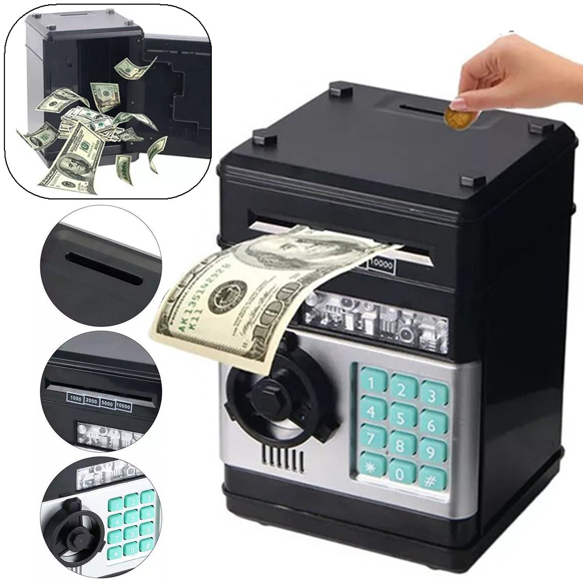 S L1200 Piggy Bank Electronic Atm Password Money Box Atm Bank Safe Box Cash Coins Saving