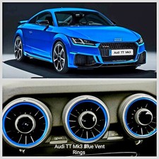 Fits Audi Tt Tts Ttrs Mk3 8s Fv 2015-23 Blue Airvent Rings Set Of 5