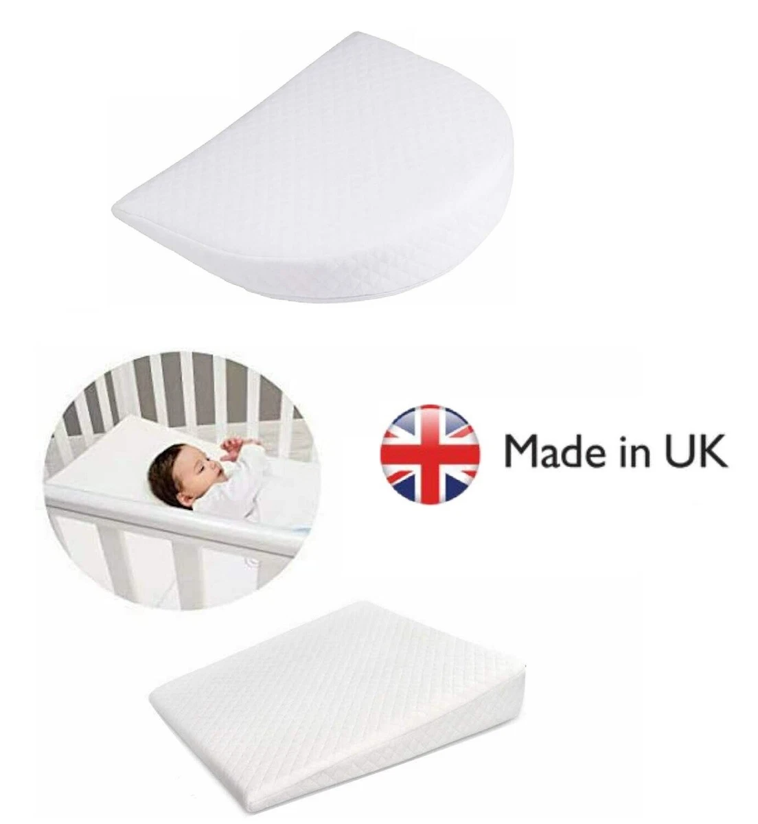 SQUARE BABY WEDGE PILLOW ANTI REFLUX COLIC CUSHION FOR PRAM CRIB