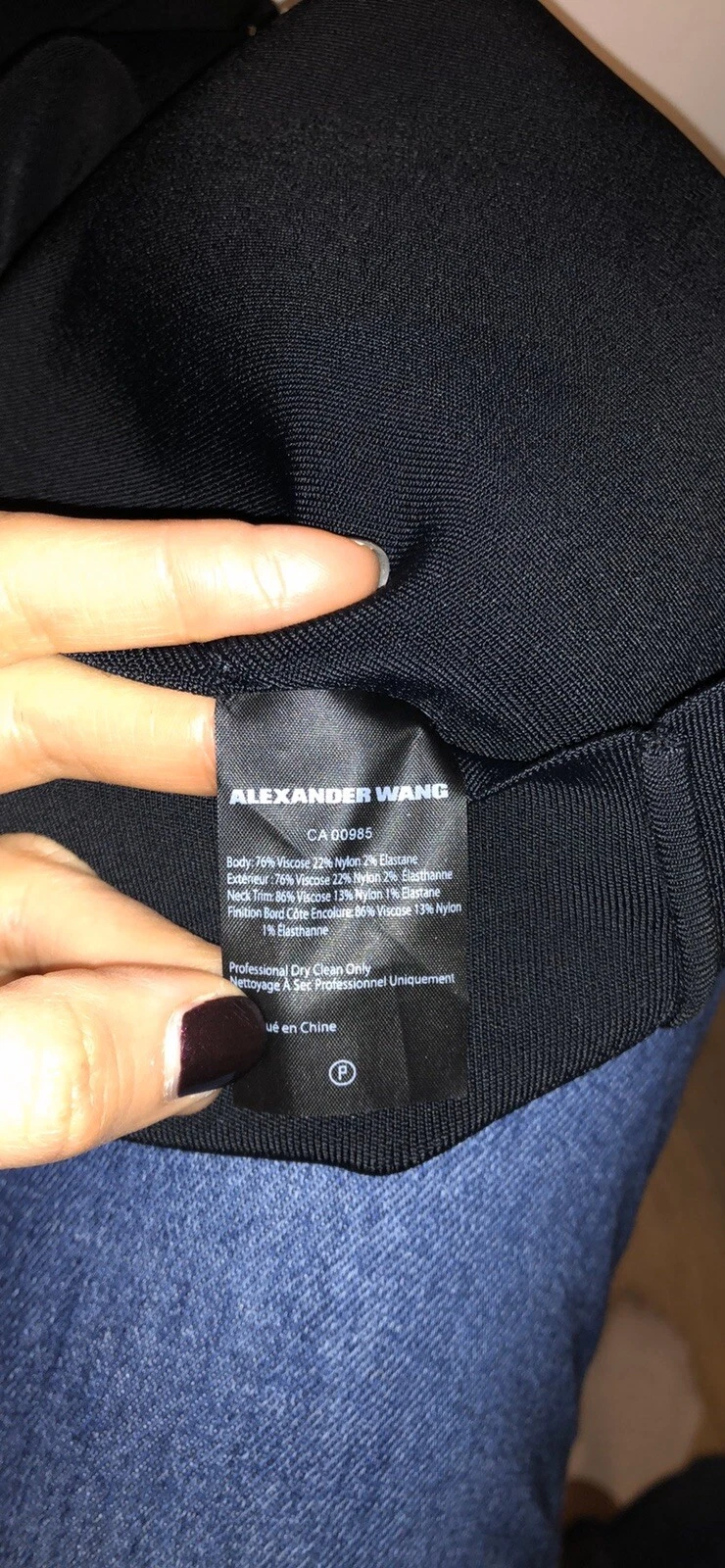 NWT Alexander Wang Bodycon Black Embellished Mini Dress SZ XS