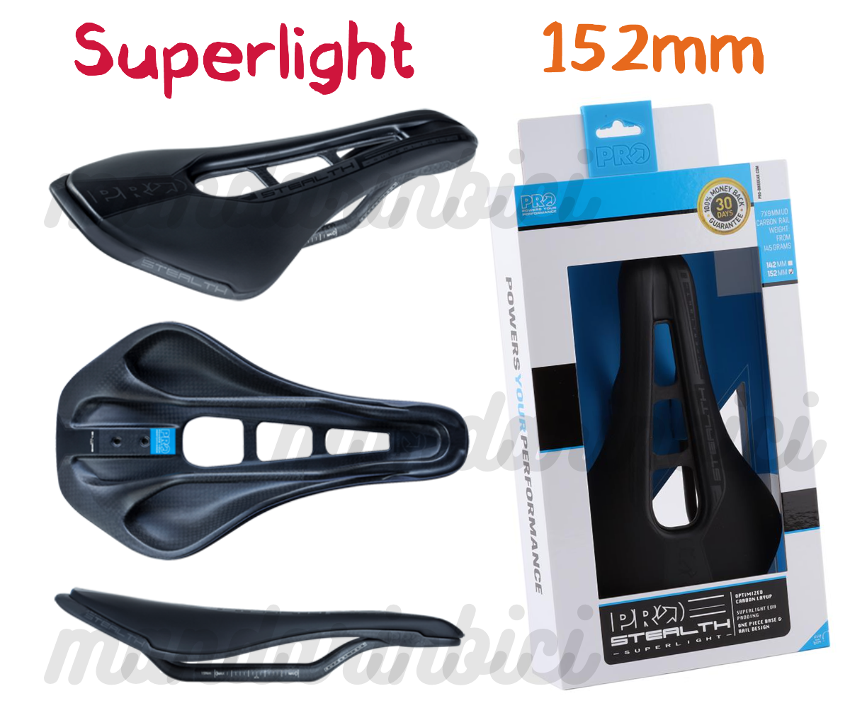 PRO Stealth Superlight Carbon One-Piece 152mm Saddle 7x9mm Rail New  PRSA0316
