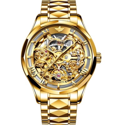 OUPINKE Gold Watch, Mens jewelry, wrist watch