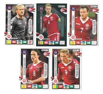 PANINI ADRENALYN FIFA WC 2018, DENMARK 5 Mint Cards, Jorgensen-Schmeichel. BB12