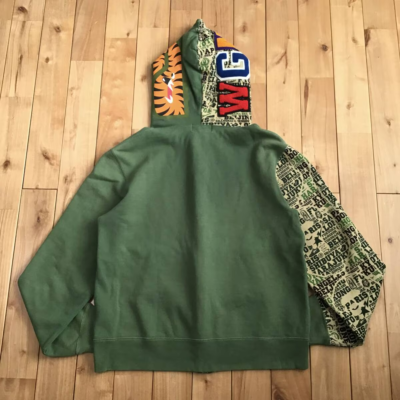 BAPE XXV CITIES CAMO Shark full zip hoodie Green A Bathing Ape