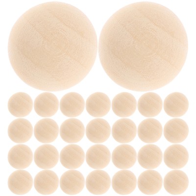100 Stck. Mini DIY Basteln Perlen Holz Halbkugel Baby