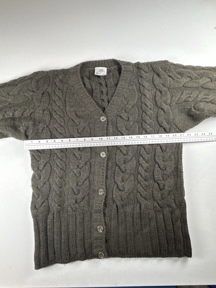 Vintage BONNER of IRELAND Sweater Wool Aran Knit Pullover Green Chunky - Image 4 of 4