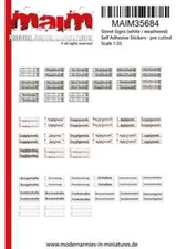 MAiM 1/35 Street Signs (White / Weathered) Pre Cutted Self Adhesive Stickers