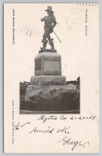 John Mason Monument Statue Mystic Connecticut CT 1908 Postcard PMC