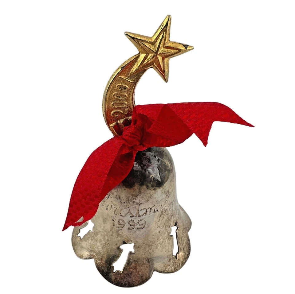 5 International Silver Co. Handmade Silver-Plated Holiday Bells 1996-99, 2001 - Image 4 of 4