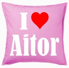 I Love Aitor Kissenbezug Pink Ich Liebe Aitor 109311