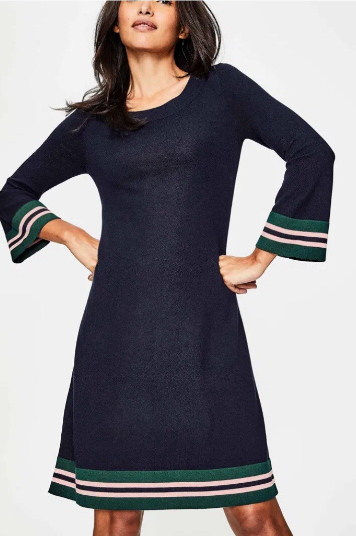 Boden Trudy Knit Blue Dress Size 2 Boden Trudy Knit Blue Dress Size 2