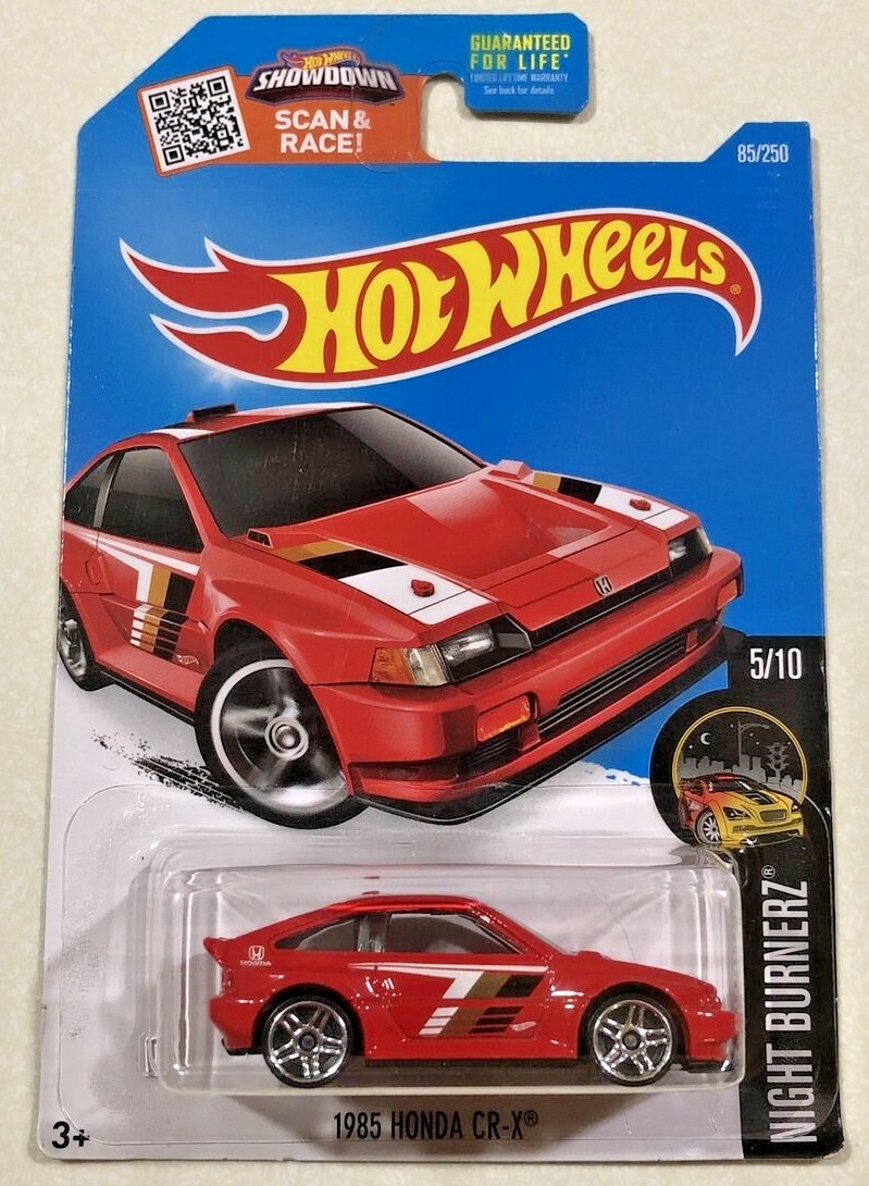 2016 Hot Wheels 1985 Honda CR-X Night Burnerz Series in Red VHTF