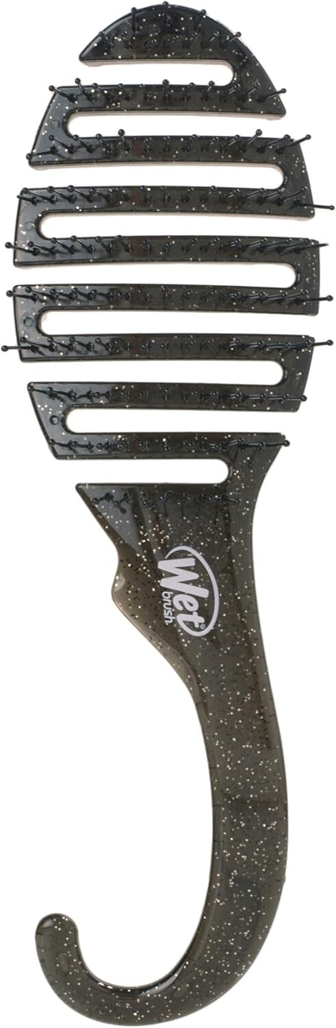 Wet Brush Shower Detangler – Black Glitter, Unisex Hair Brush, 1 Pc