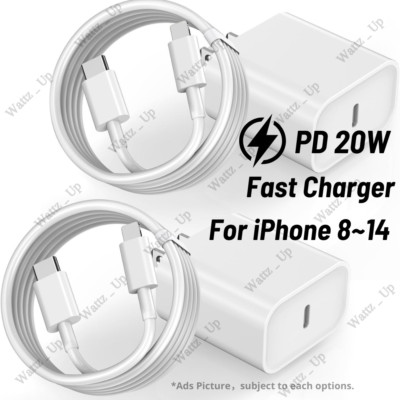 20W USB-C Power Adapter Block PD Fast Charger Cord For iPhone 14 13 12 11 Pro XR