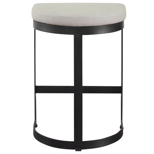 Uttermost Ivanna 26" Metal and Fabric Counter Stool in Matte Black - Picture 4 of 7