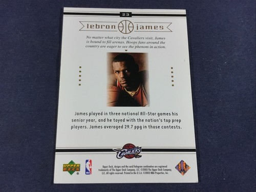 Q3-46 BASKETBALL CARD - LeBRON JAMES CAVALIERS ROOKIE -CARD #23 -2003 UPPER DECK - Picture 2 of 2