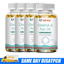 Omega 3 Fish Oil Softgels Extra Strength 3600mg EPA & DHA Heart & Brain Health