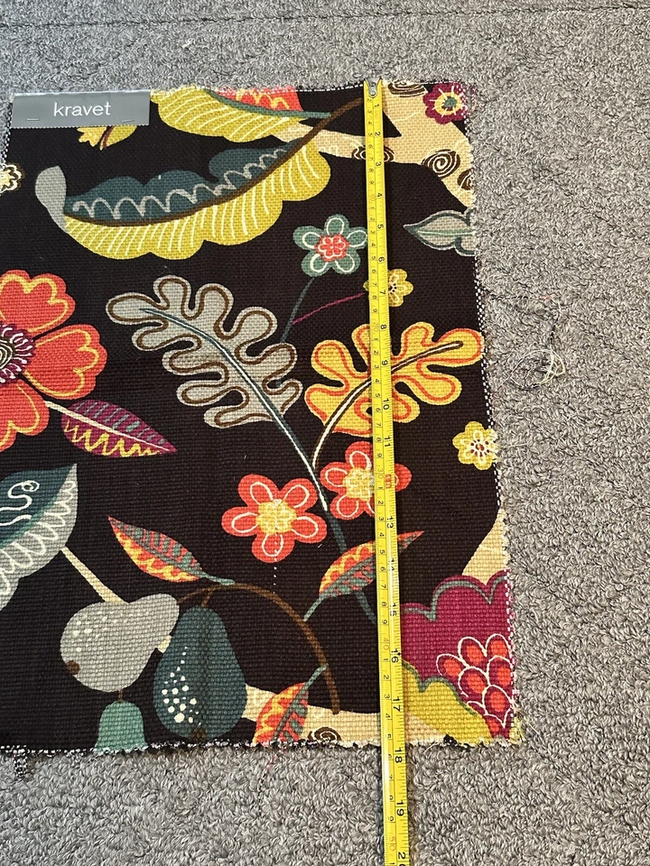Kravet Fabric Sample 24.75” x 26.75” Audaz 823 Cotton Whimsical Floral Crafts - Image 2 of 4