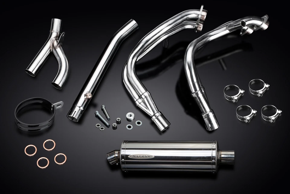 Silenciador de escape completo Suzuki GSX1300R Hayabusa 1999-07 4-1 14" ovalado de acero inoxidable Foto 3 de 4