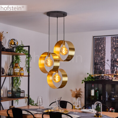 Retro Hänge Lampen Weiß/gold Ess Wohn Schlaf Zimmer Beleuchtung Pendel