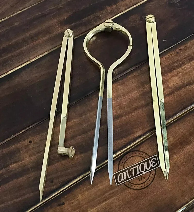 Vintage 3-in-1 Drawing Tool Set with Geometry Proportional Caliper Divider